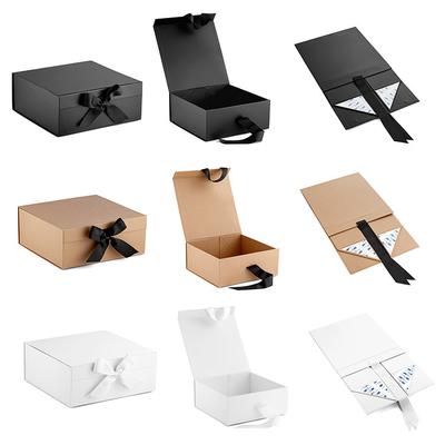 Caixa rígida preta que empacota, impressão UV autoadesiva dobrável do offset PMS da caixa de papel