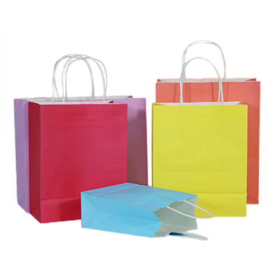 saco de papel amigável para Debossing de gravação de compra, saco de 150g Eco Kraft com punho