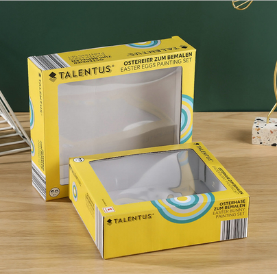 4C PMS deslocou Toy Packaging Box com e flauta da janela corrugou o material de papel